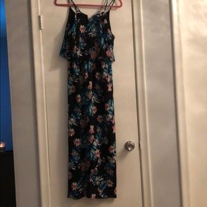 Black Floral Long Dress